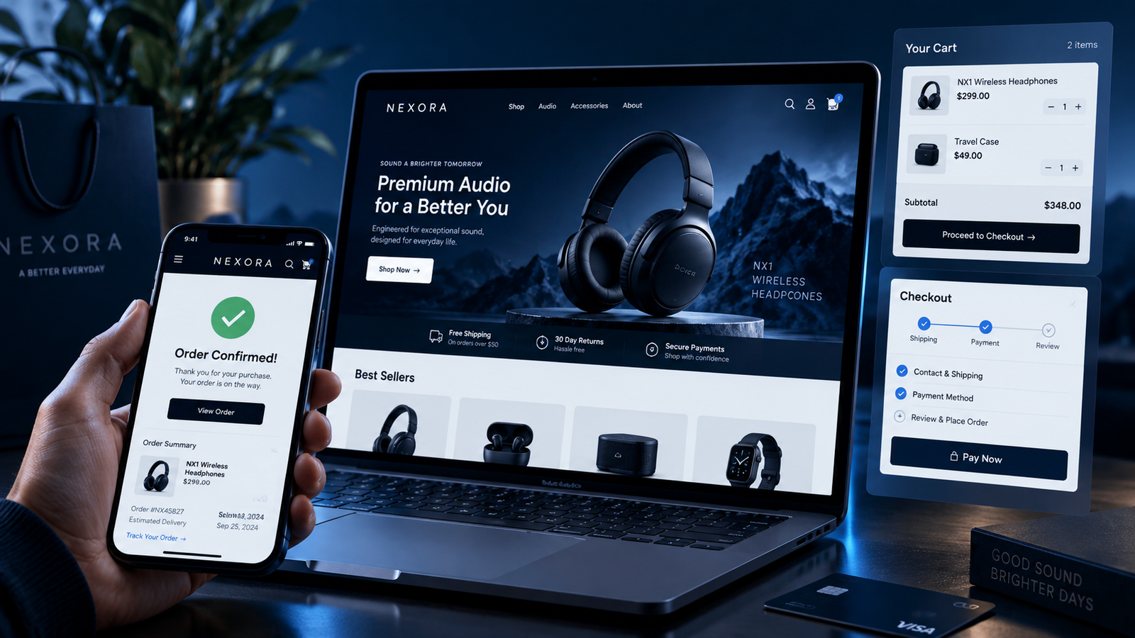 Ecommerce website generating purchases and confirmed orders